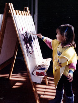 Painting develops an early sense of space, color, and coordination